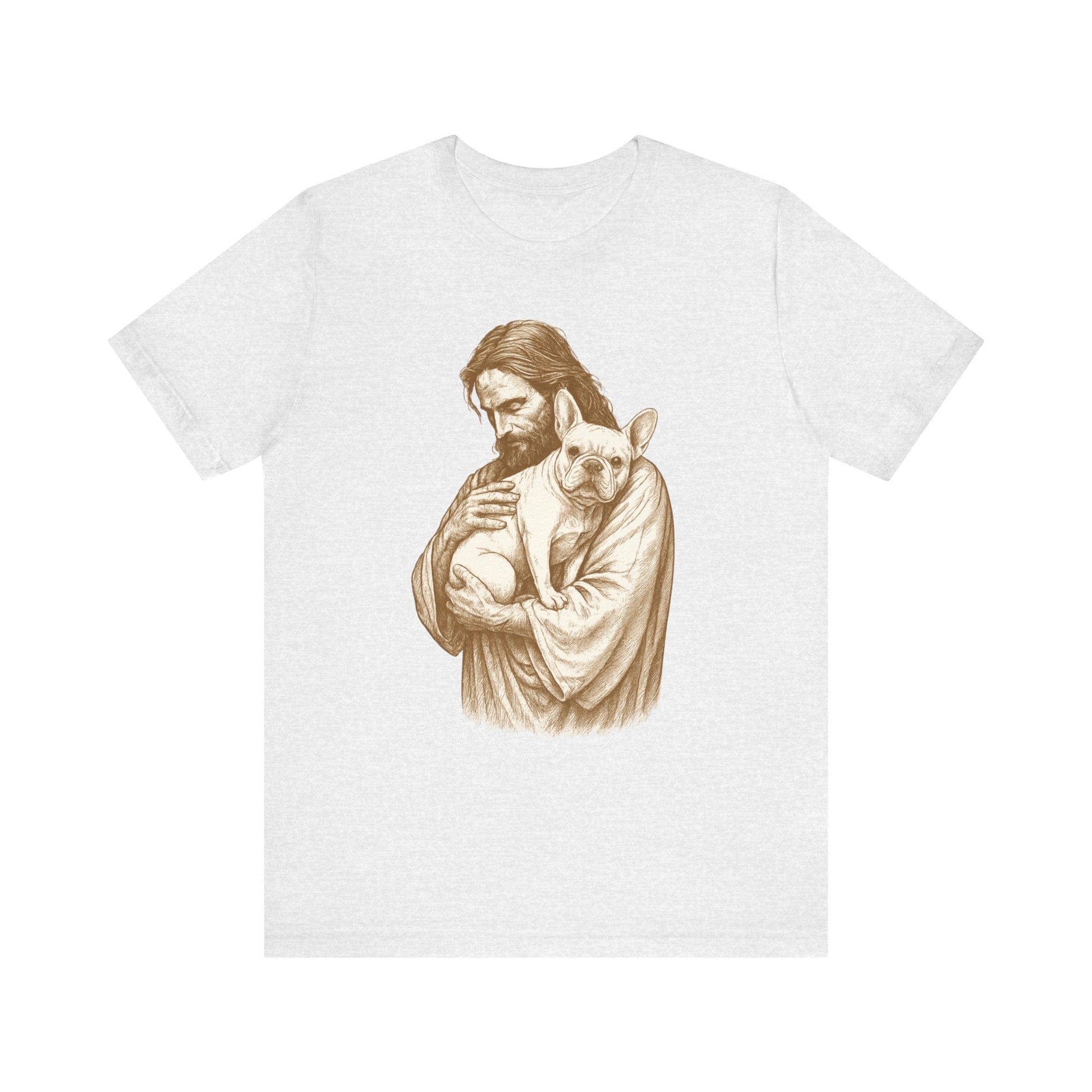 White French Bulldog Jesus TShirt