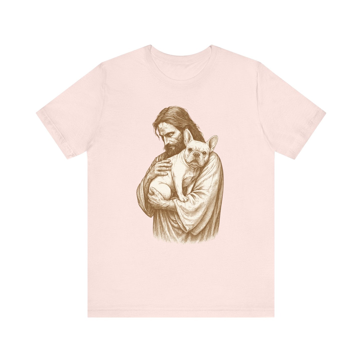 White French Bulldog Jesus TShirt
