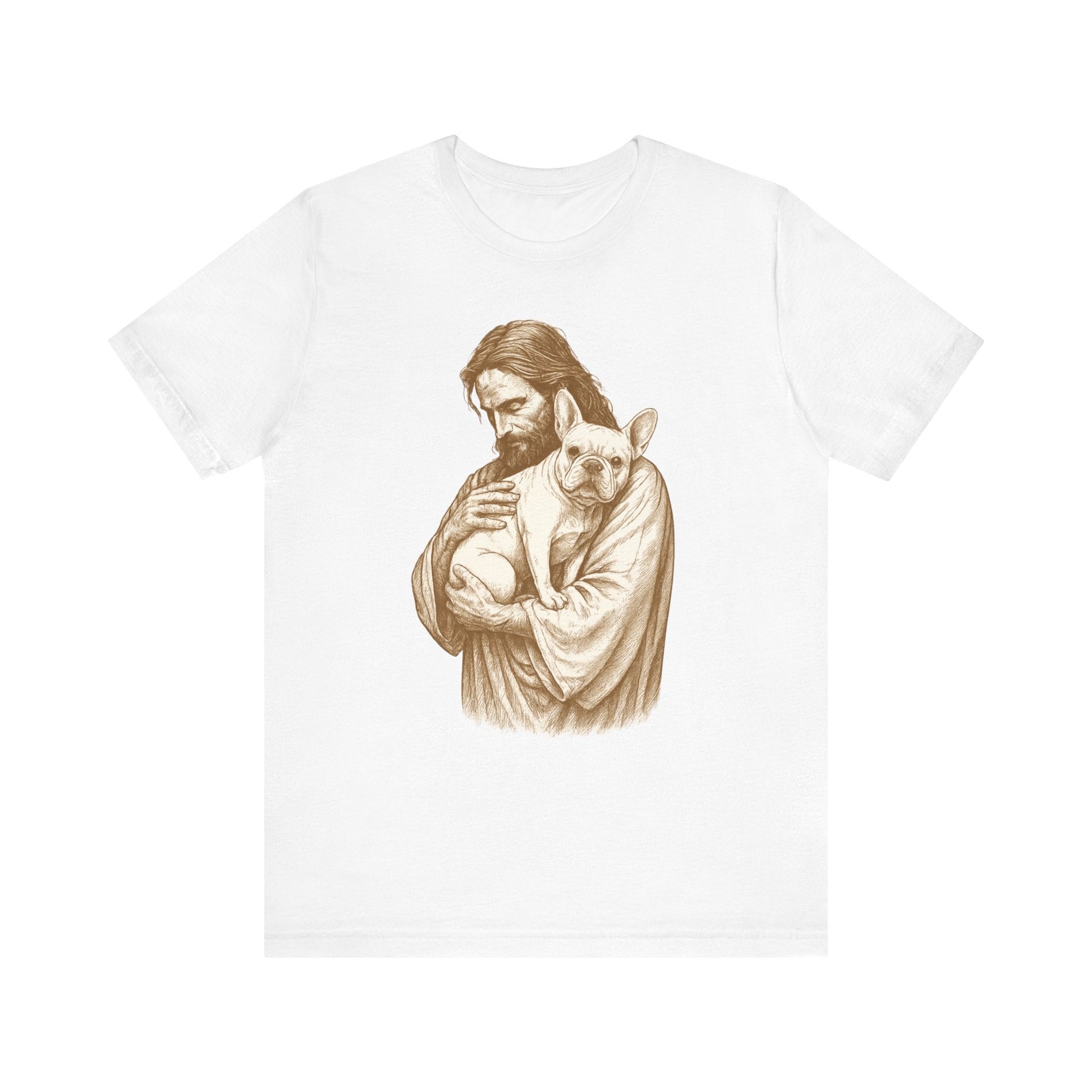 White French Bulldog Jesus TShirt
