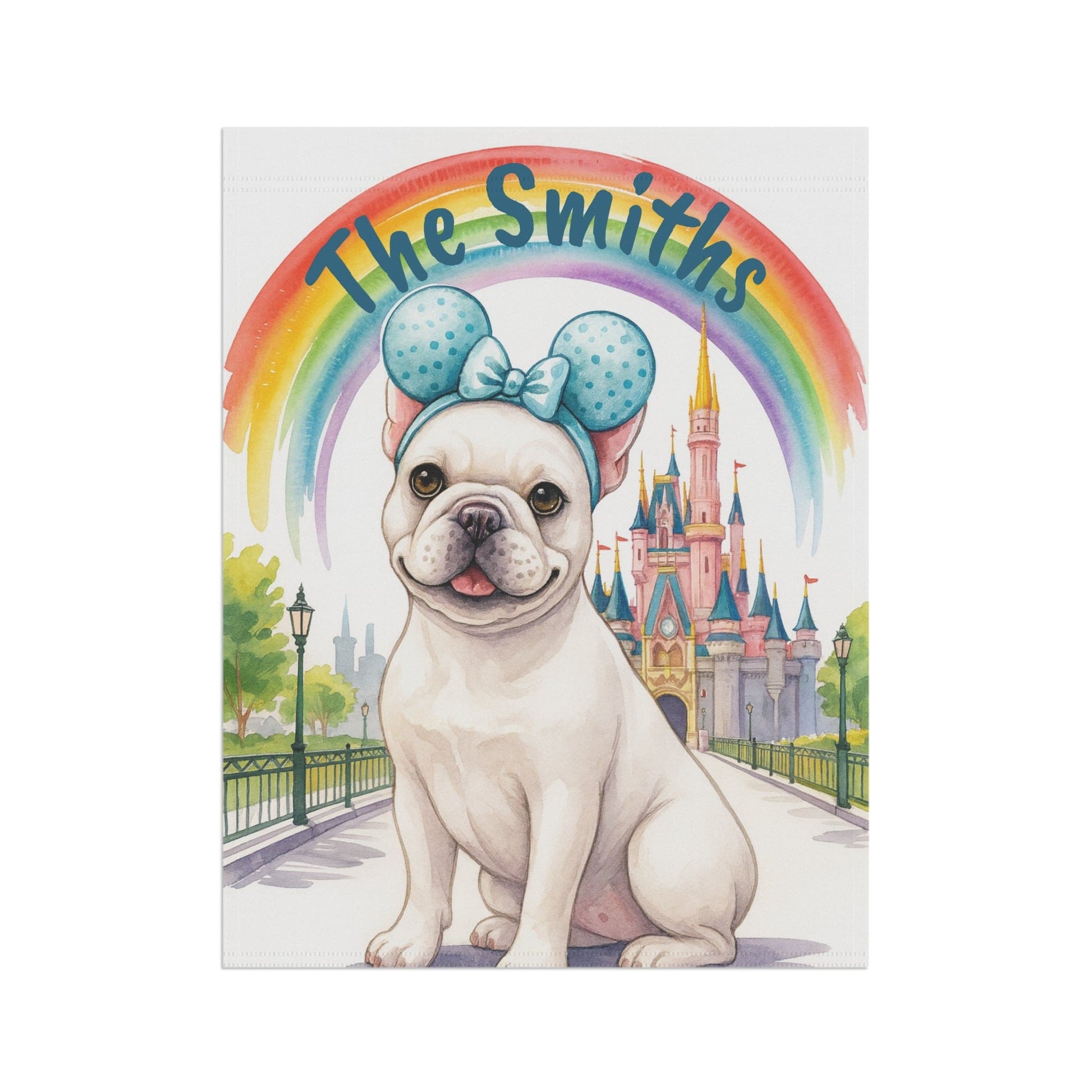 Printify Garden Flag White French Bulldog Magical Kingdom Garden Flag