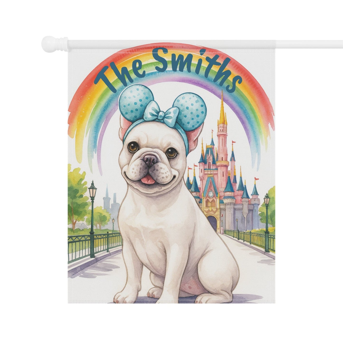 Printify Garden Flag White French Bulldog Magical Kingdom Garden Flag