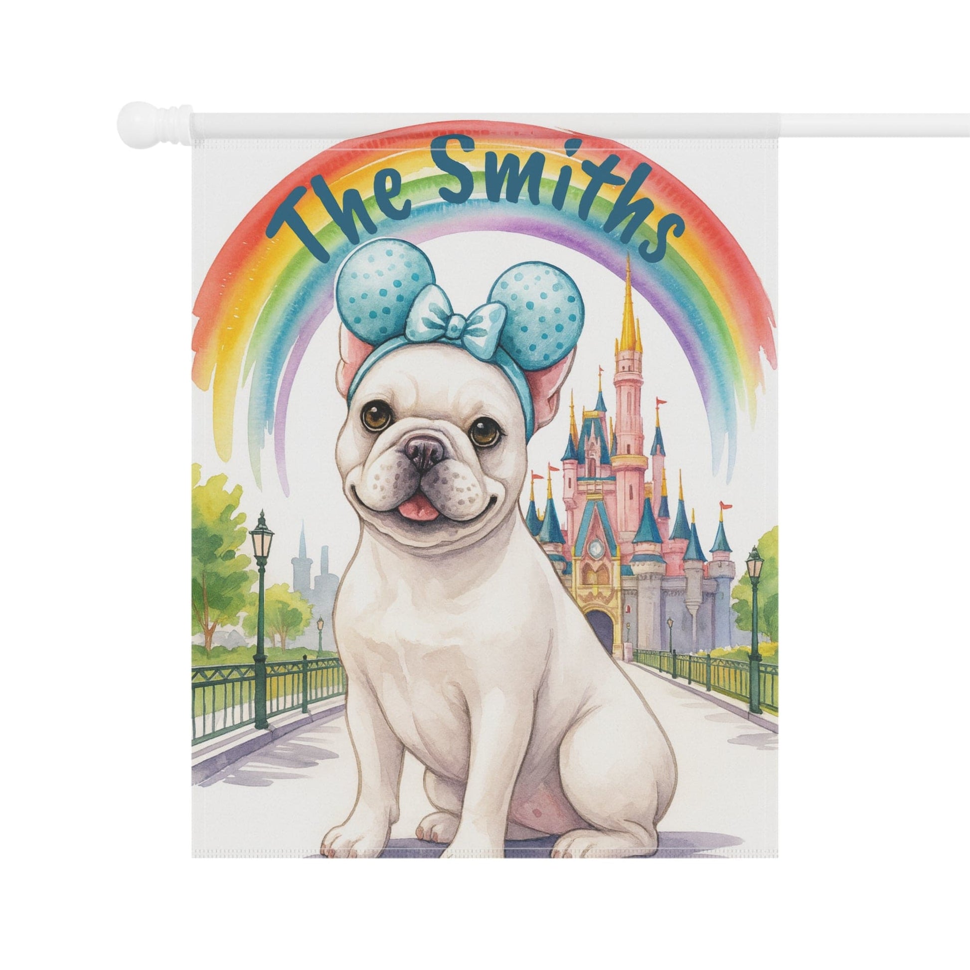Printify Garden Flag White French Bulldog Magical Kingdom Garden Flag
