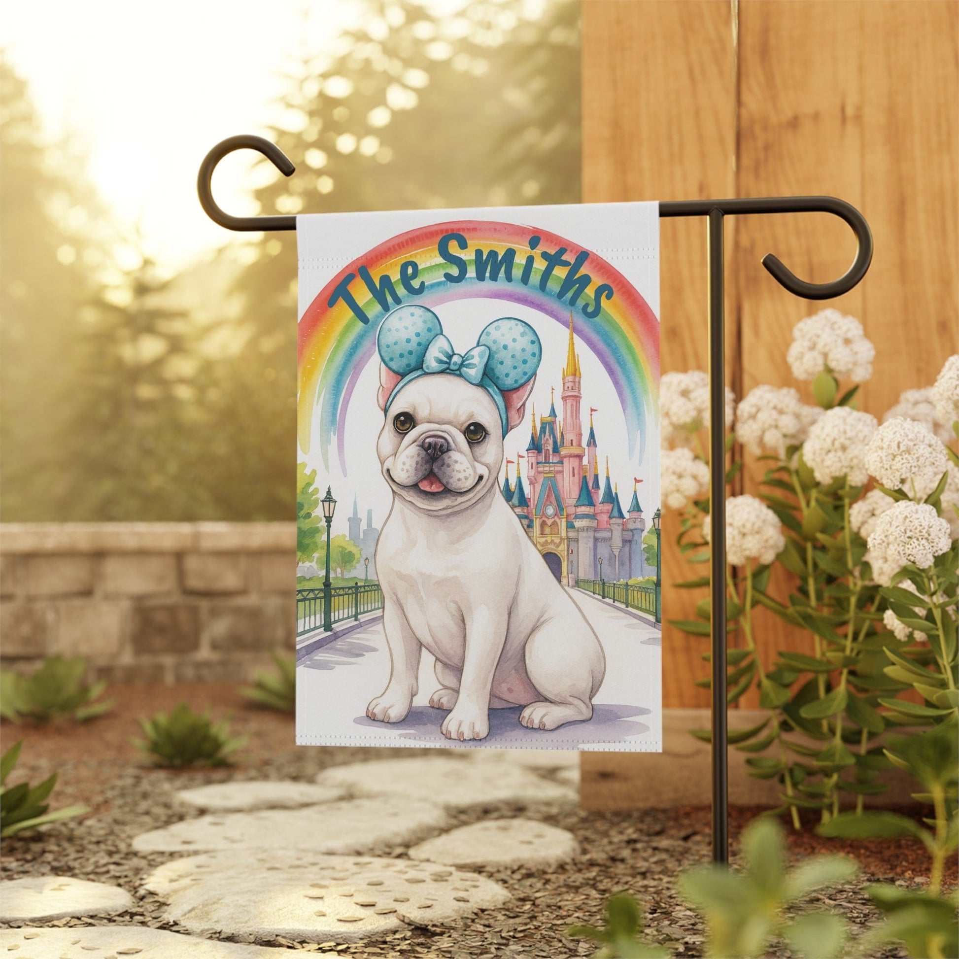 Printify Garden Flag White French Bulldog Magical Kingdom Garden Flag