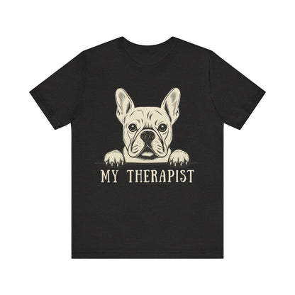 Printify T-Shirt White French Bulldog My Therapist TShirt