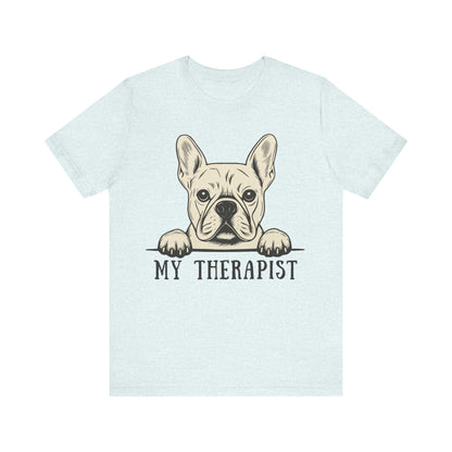 Printify T-Shirt White French Bulldog My Therapist TShirt