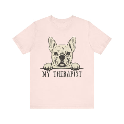 Printify T-Shirt White French Bulldog My Therapist TShirt