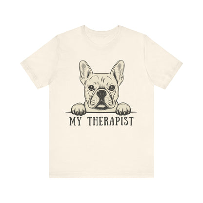 Printify T-Shirt White French Bulldog My Therapist TShirt