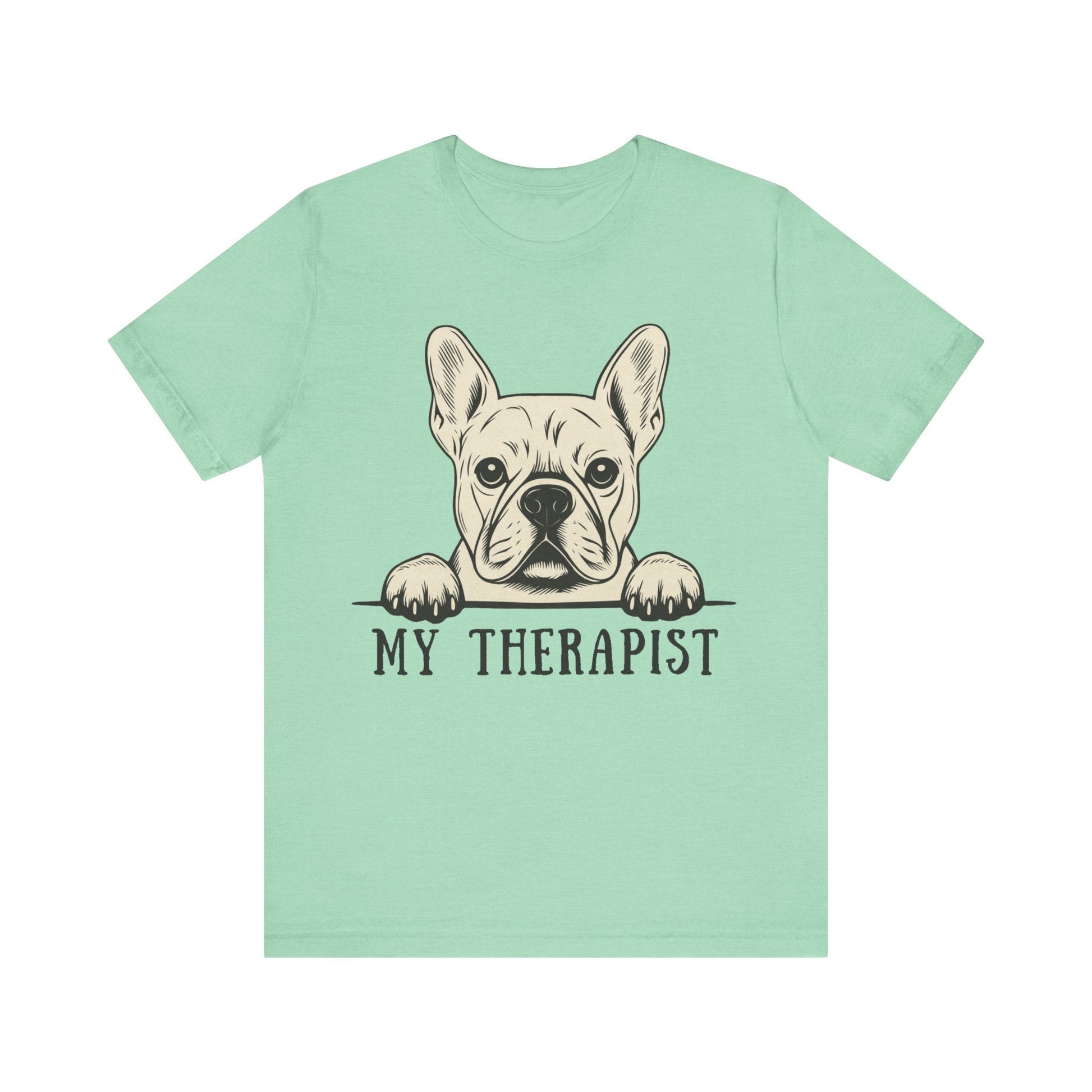 Printify T-Shirt White French Bulldog My Therapist TShirt