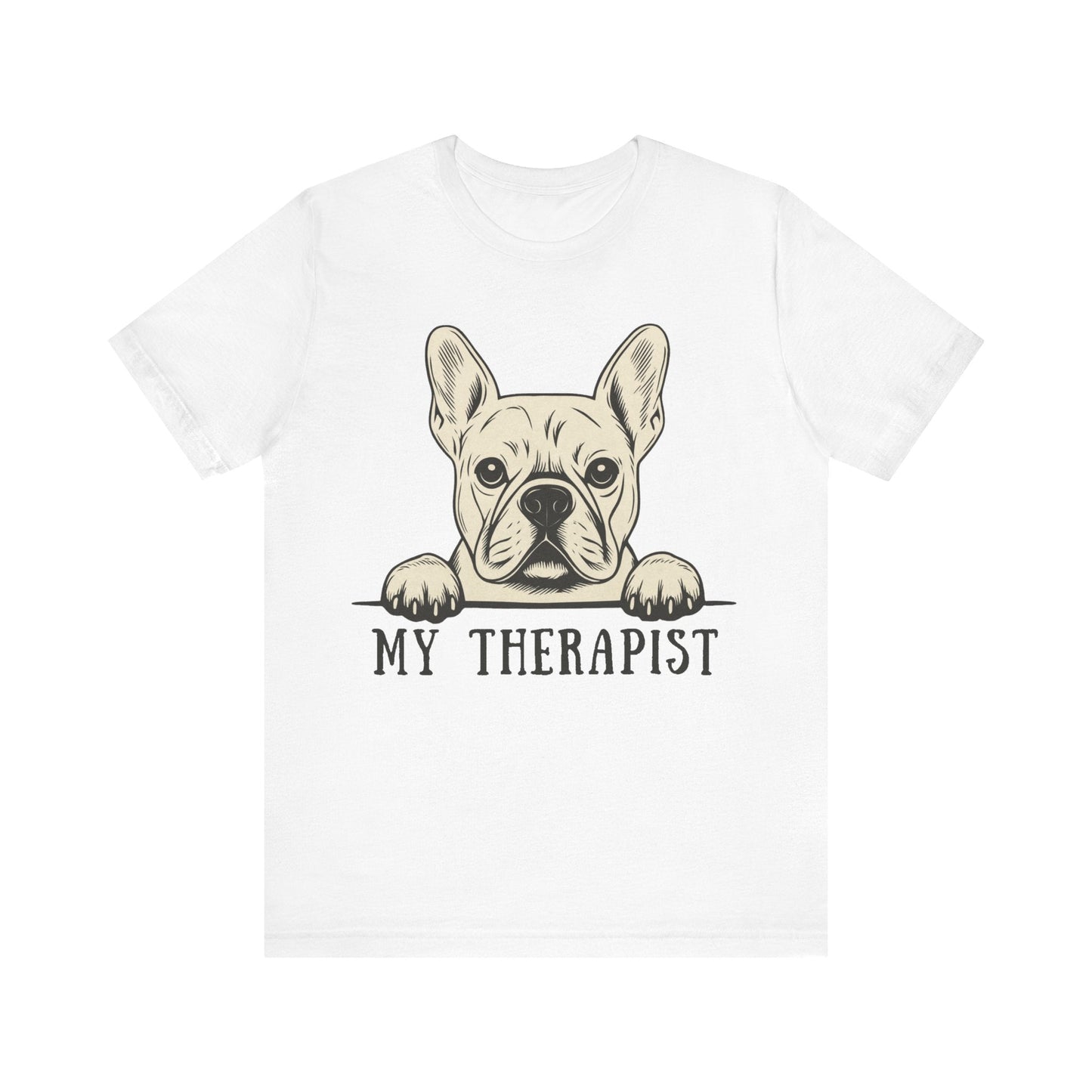 Printify T-Shirt White French Bulldog My Therapist TShirt