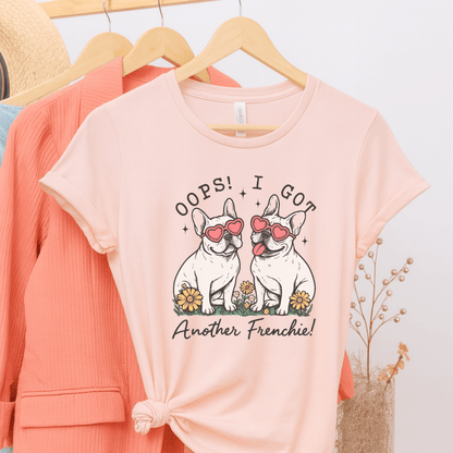 Printify T-Shirt White French Bulldog Oops TShirt