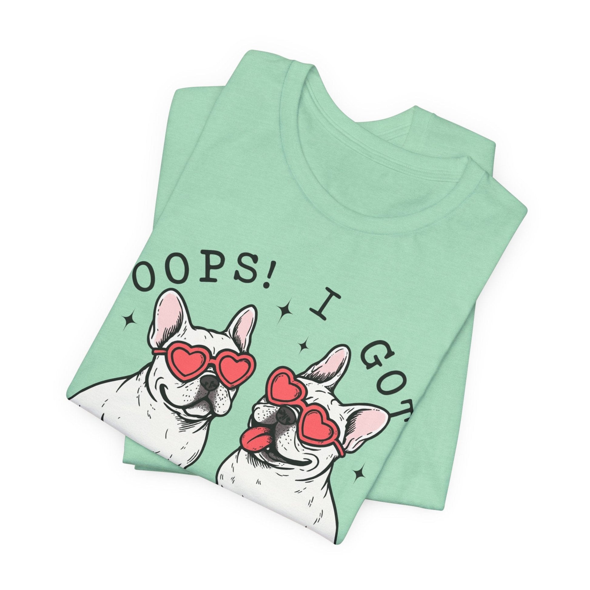 Printify T-Shirt White French Bulldog Oops TShirt