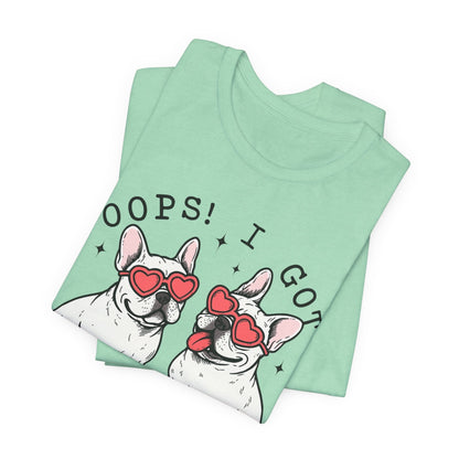 Printify T-Shirt White French Bulldog Oops TShirt