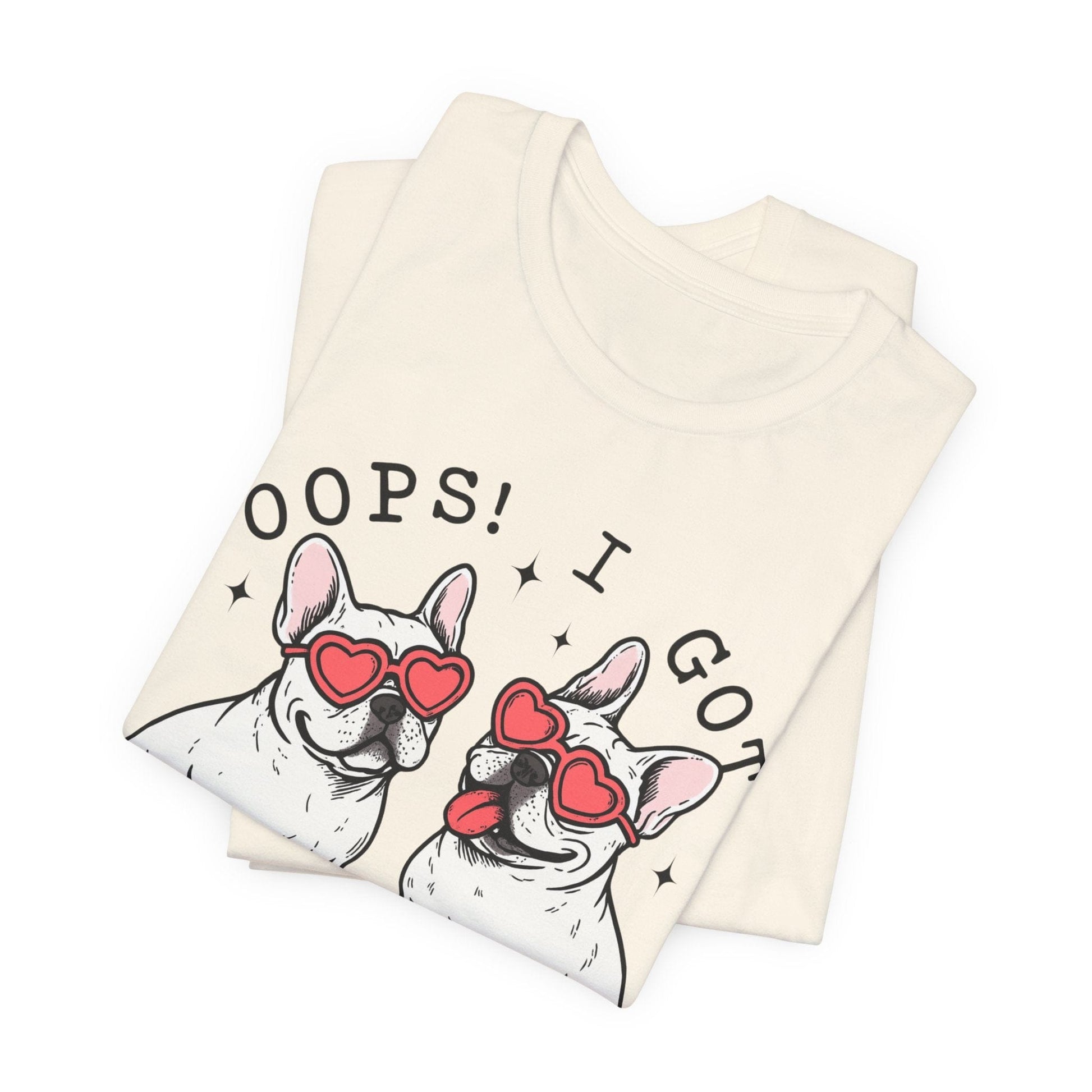 Printify T-Shirt White French Bulldog Oops TShirt