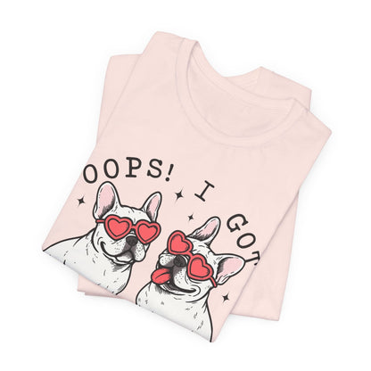 Printify T-Shirt White French Bulldog Oops TShirt