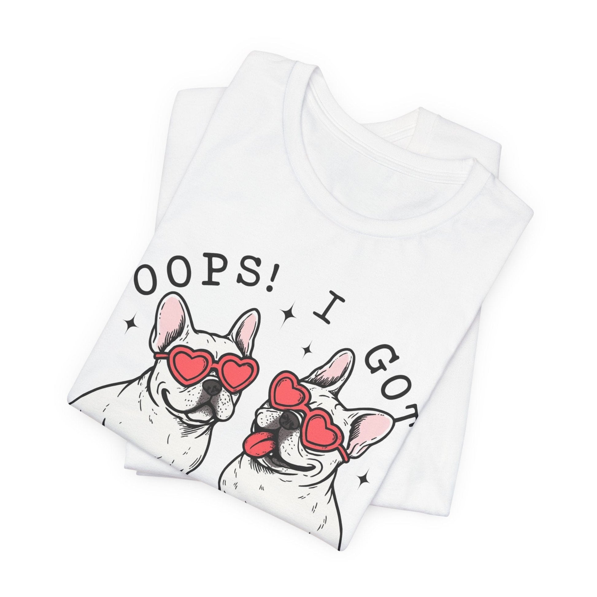 Printify T-Shirt White French Bulldog Oops TShirt