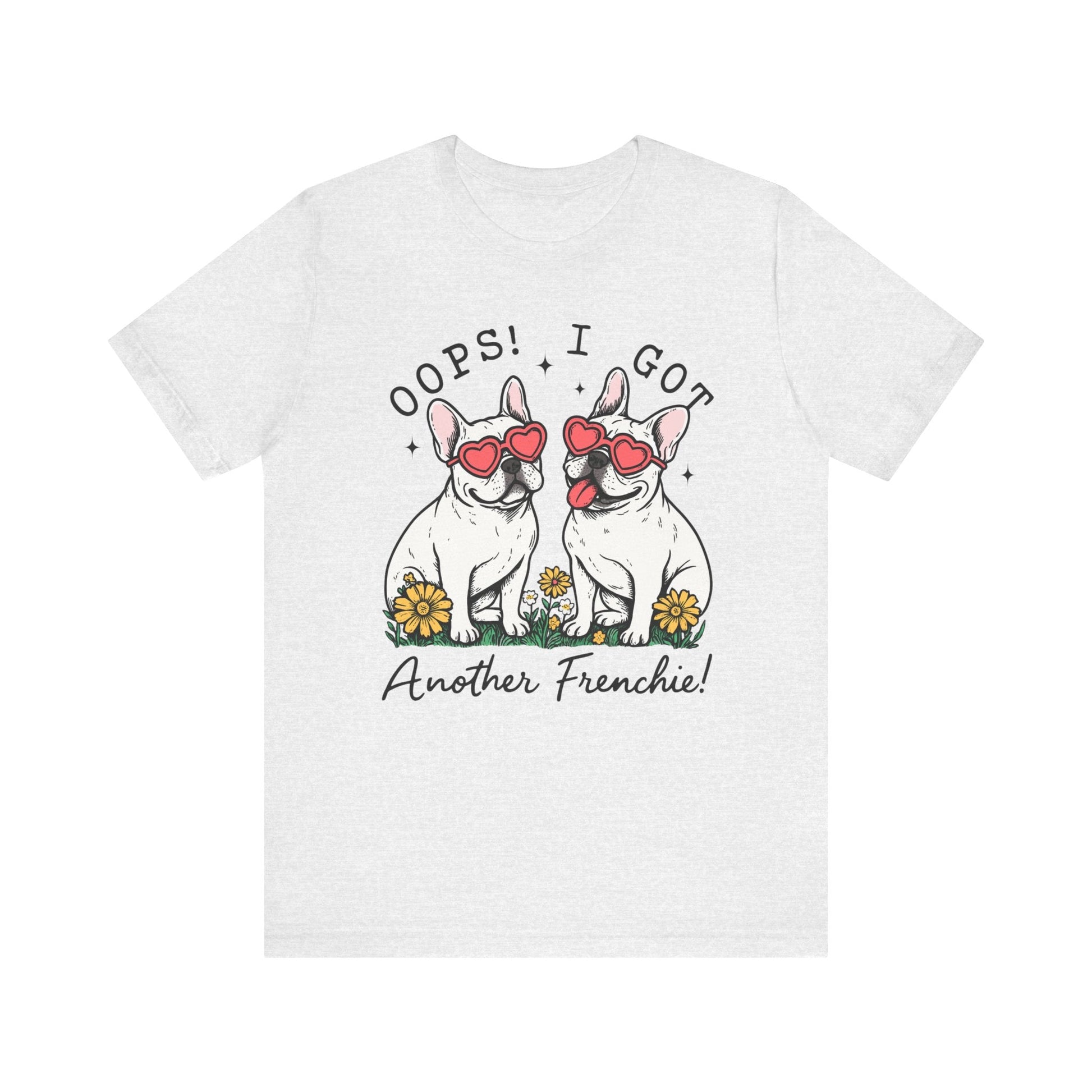 Printify T-Shirt White French Bulldog Oops TShirt