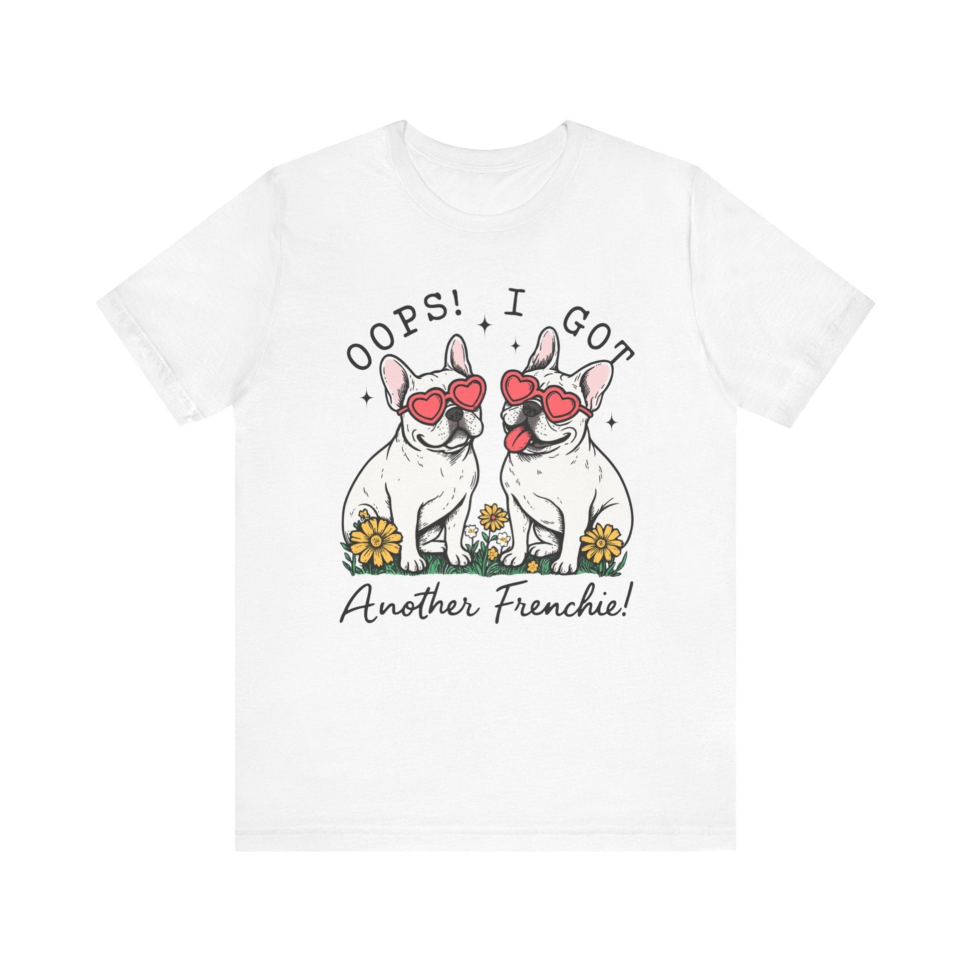 Printify T-Shirt White French Bulldog Oops TShirt