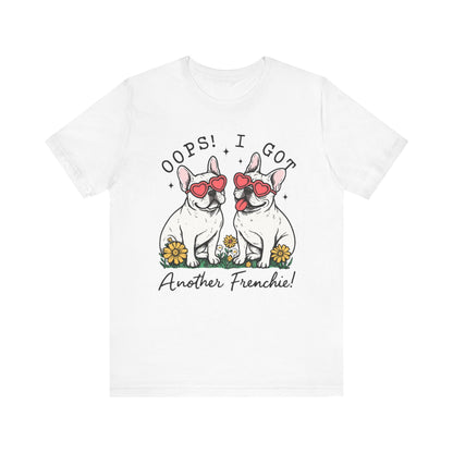 Printify T-Shirt White French Bulldog Oops TShirt