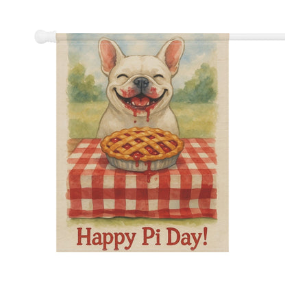 White French Bulldog Pi Day Garden Flag