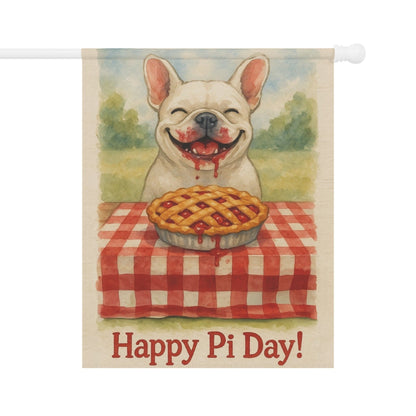 White French Bulldog Pi Day Garden Flag