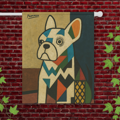 White French Bulldog Picasso Garden Flag 24.5'' × 32''
