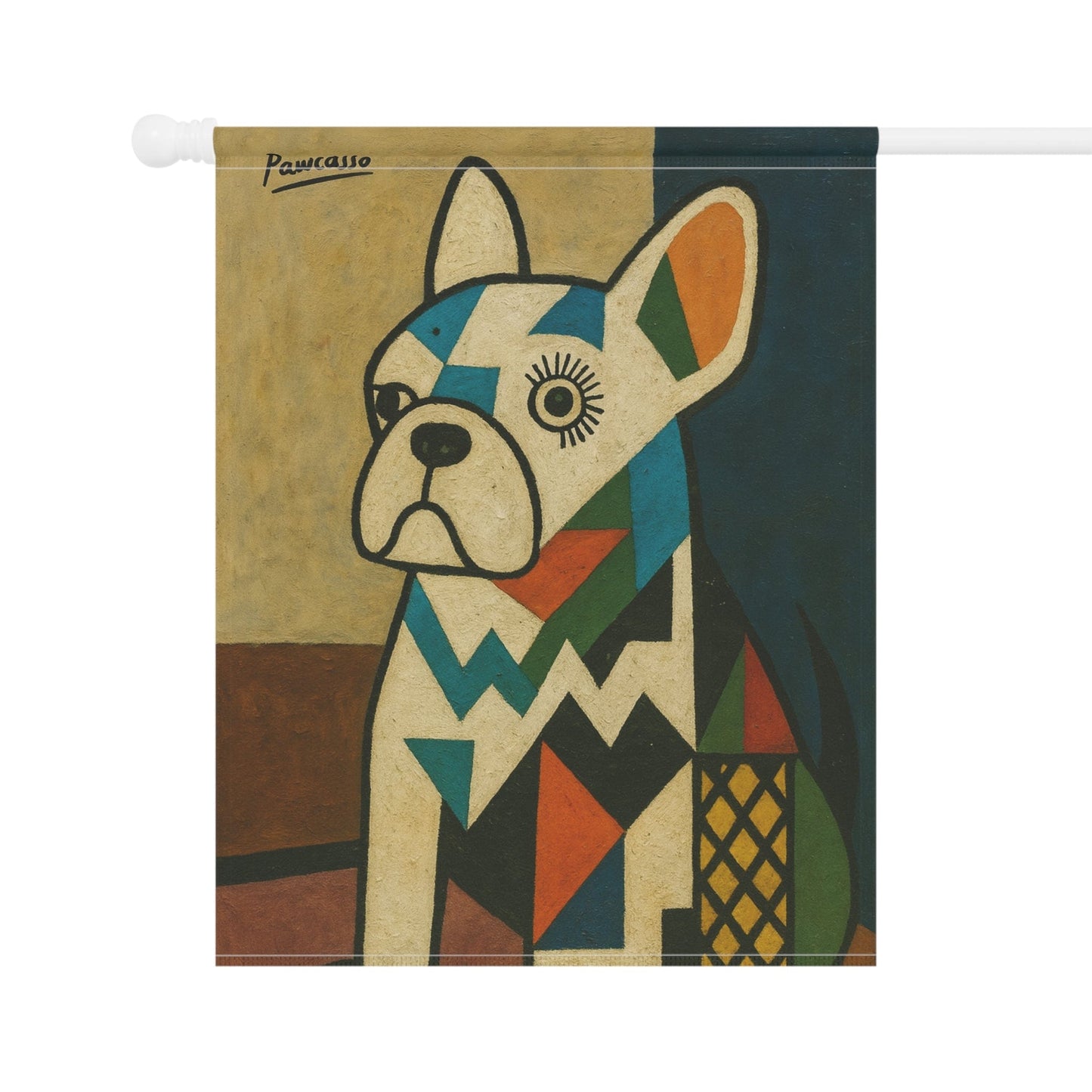 White French Bulldog Picasso Garden Flag