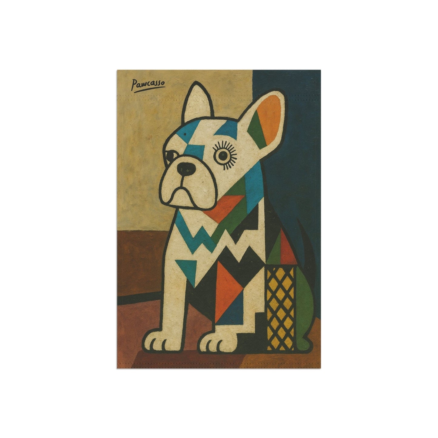 White French Bulldog Picasso Garden Flag