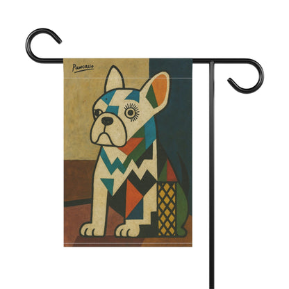 White French Bulldog Picasso Garden Flag