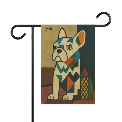White French Bulldog Picasso Garden Flag
