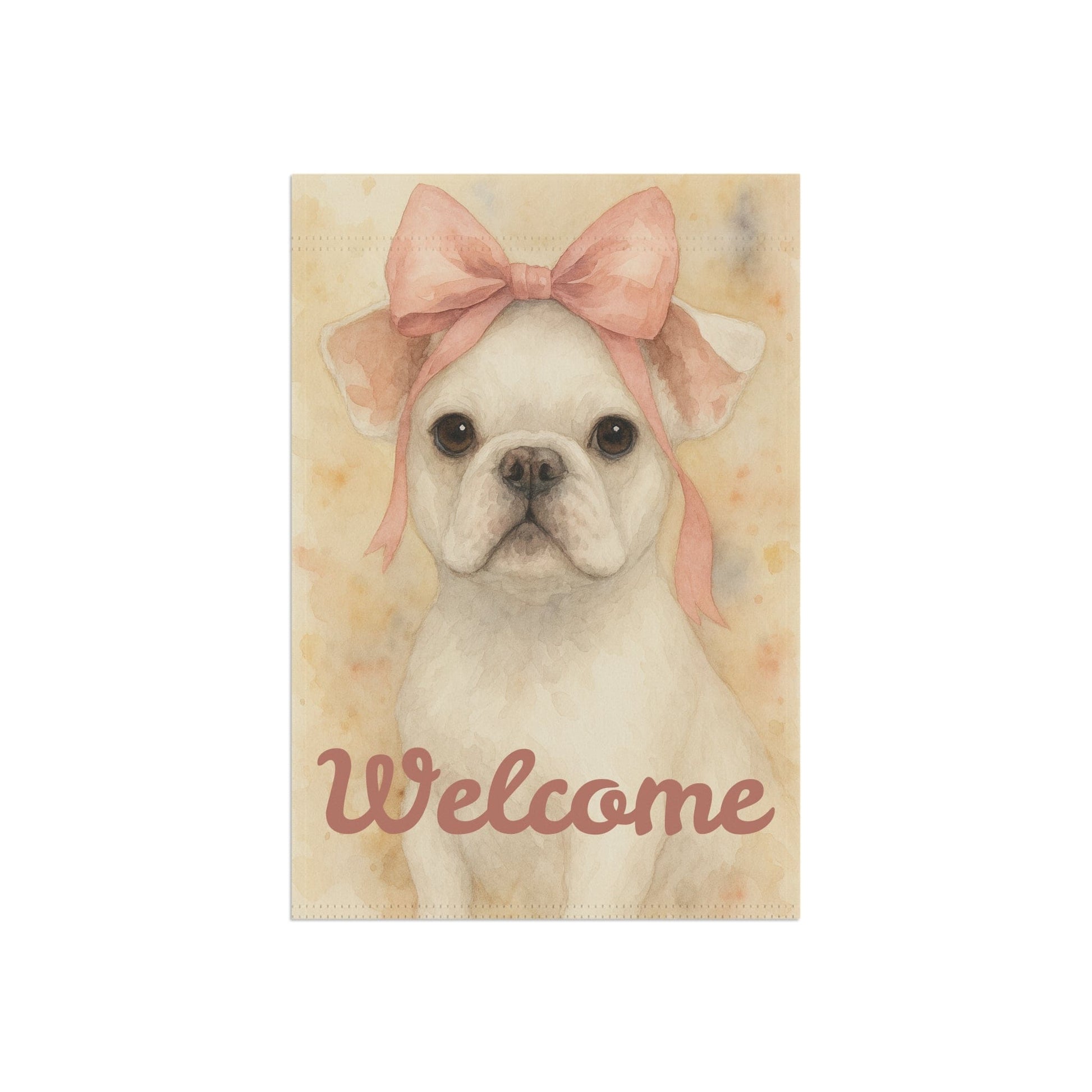 White French Bulldog Pink Coquette Garden Flag