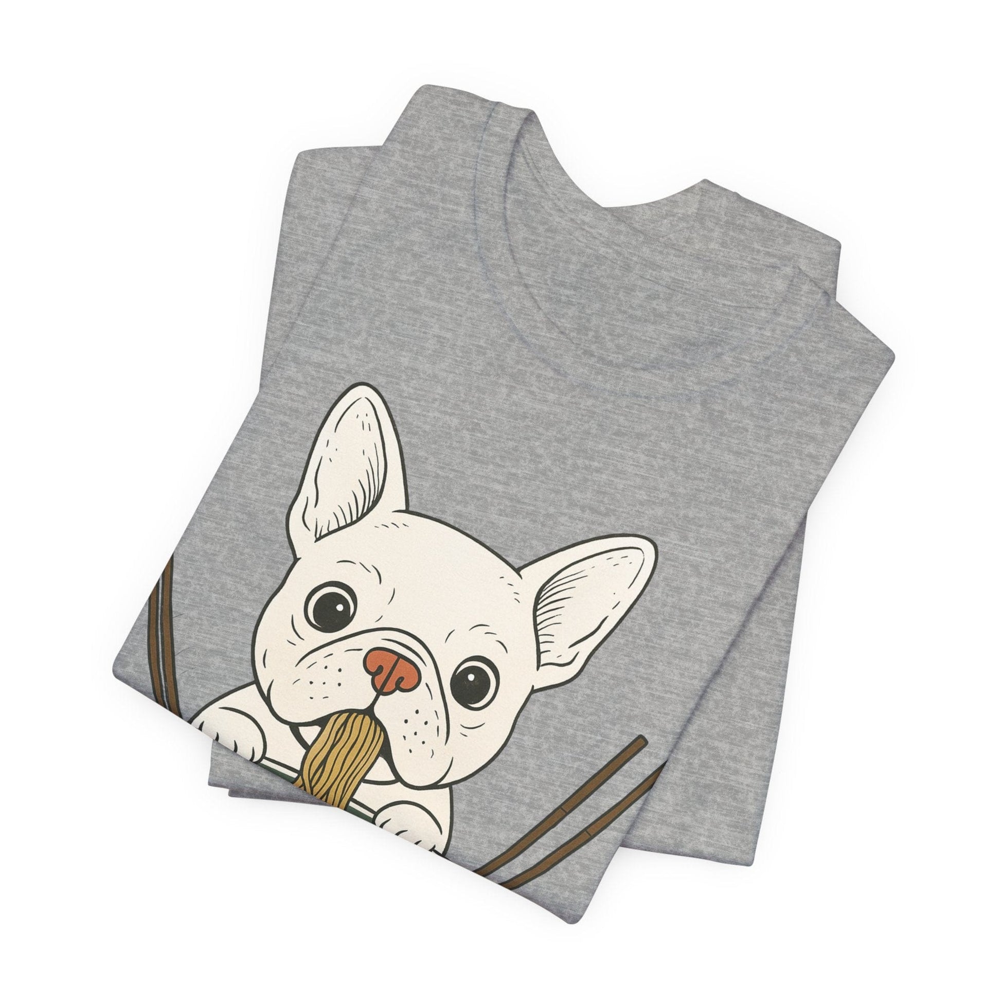 Printify T-Shirt White French Bulldog Ramen TShirt
