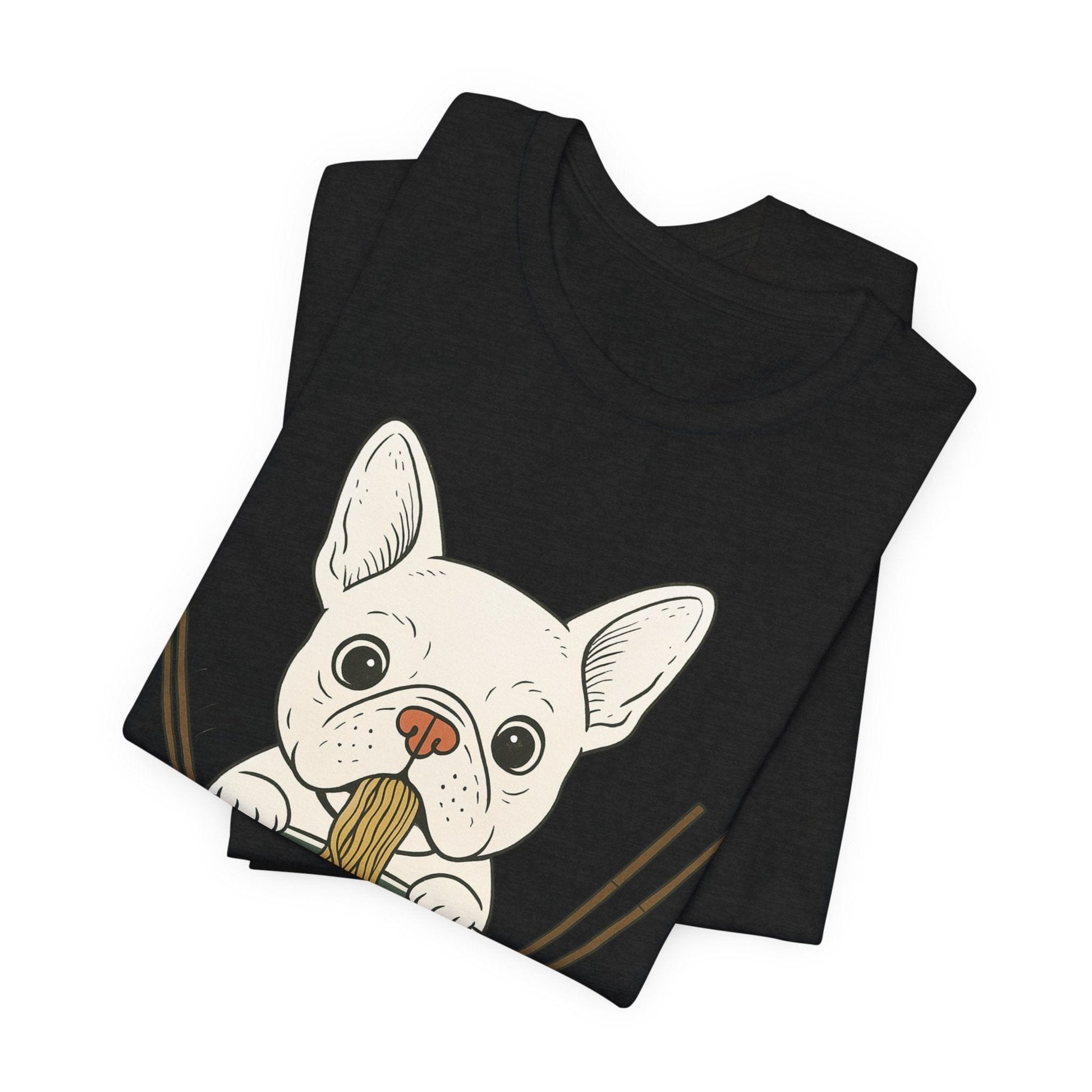 Printify T-Shirt White French Bulldog Ramen TShirt