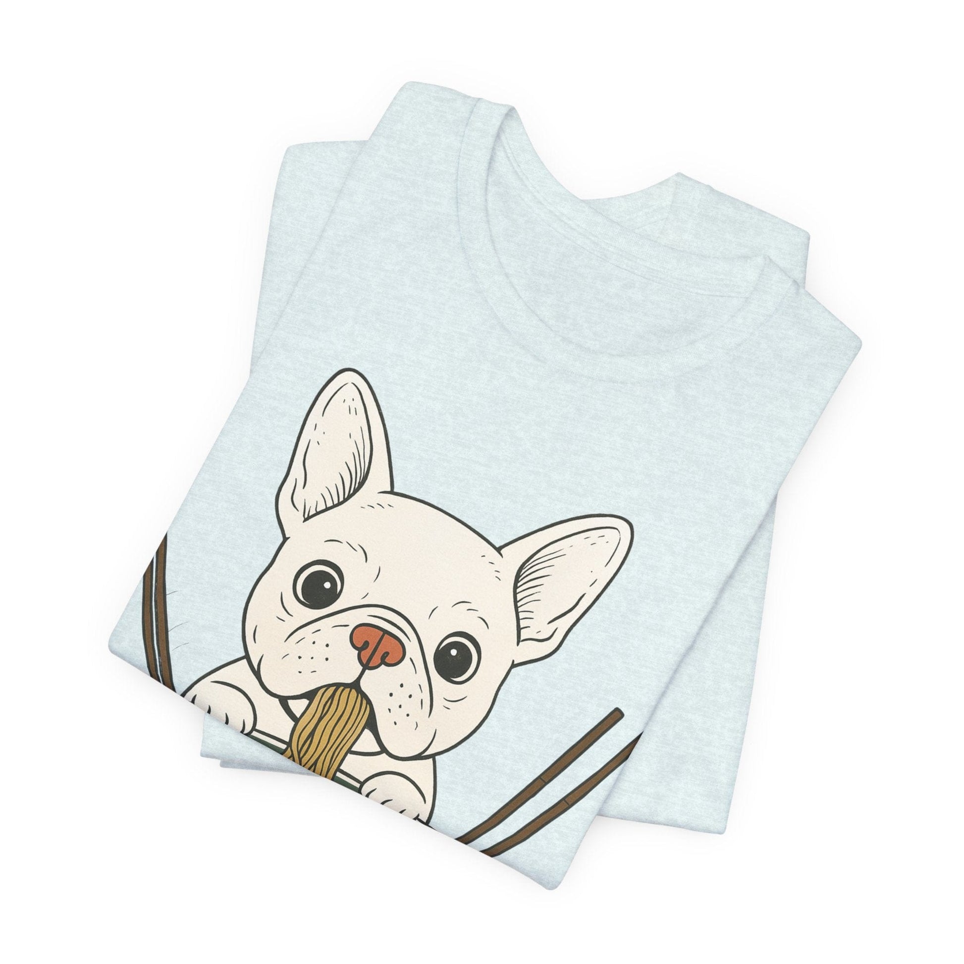 Printify T-Shirt White French Bulldog Ramen TShirt