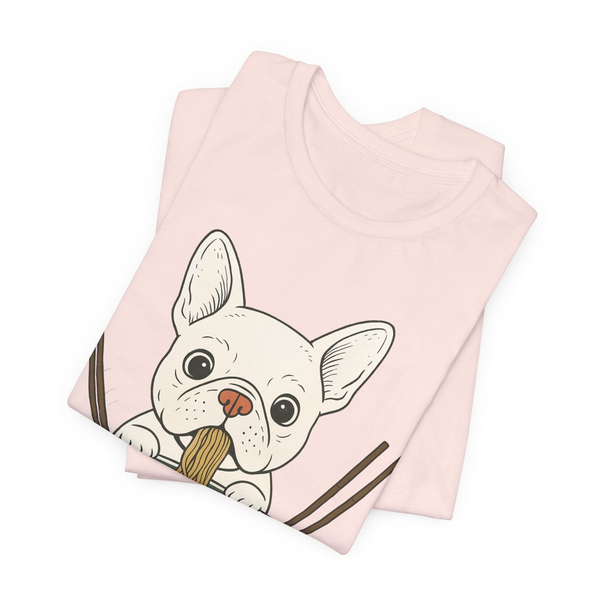 Printify T-Shirt White French Bulldog Ramen TShirt
