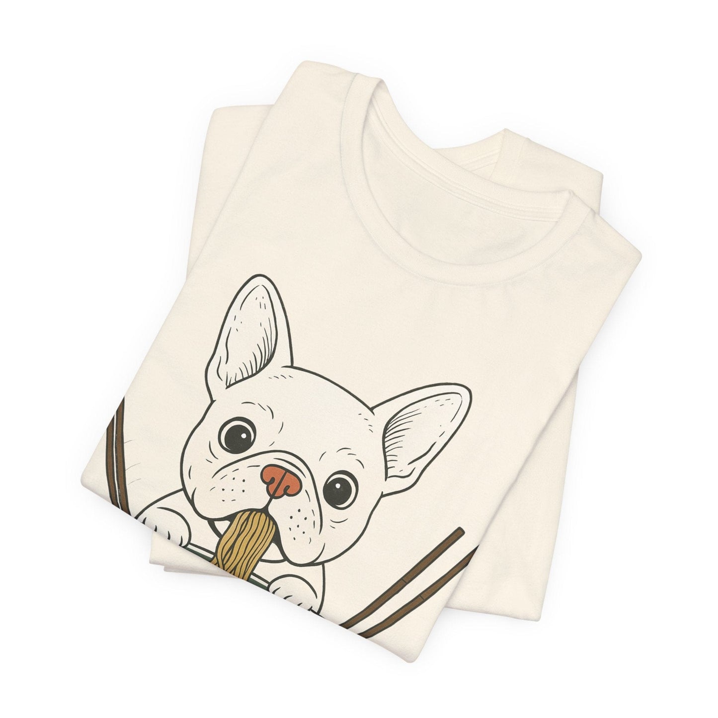 Printify T-Shirt White French Bulldog Ramen TShirt