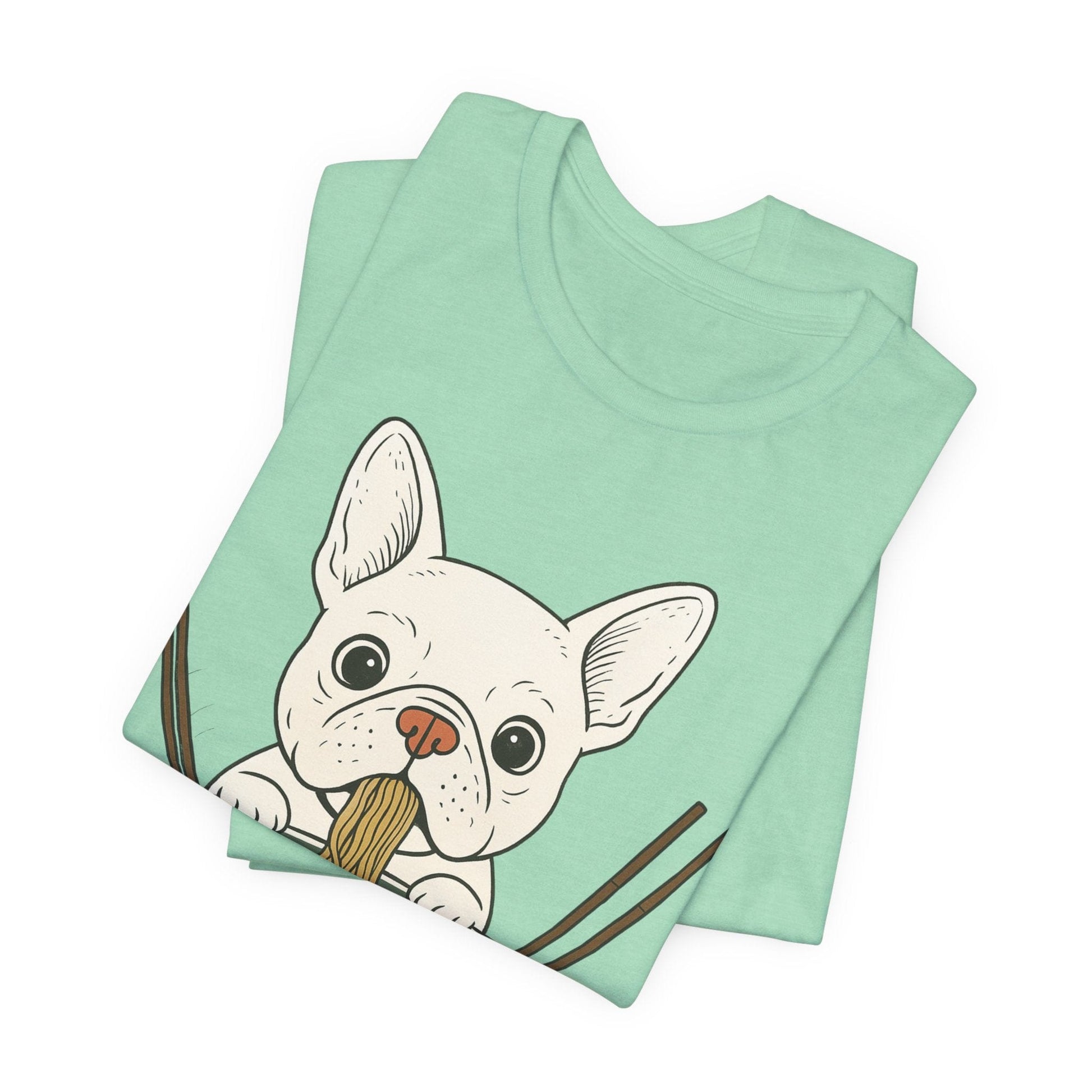 Printify T-Shirt White French Bulldog Ramen TShirt