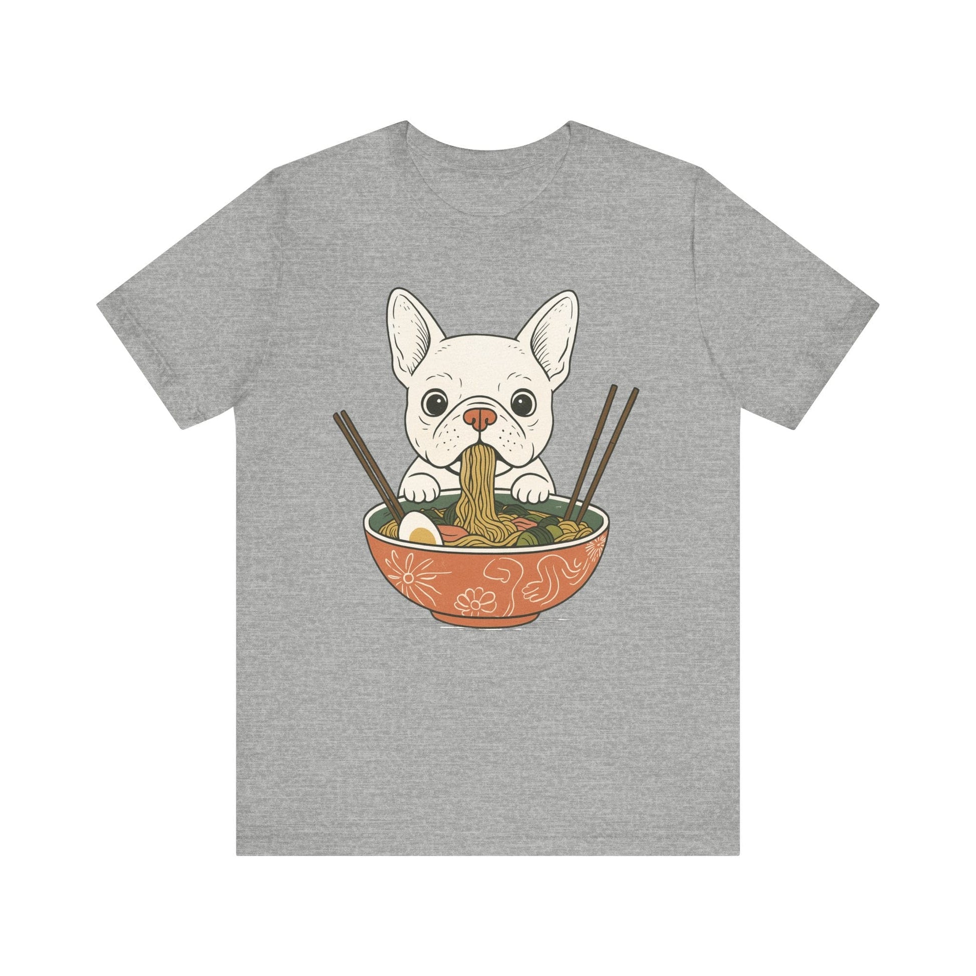 Printify T-Shirt White French Bulldog Ramen TShirt
