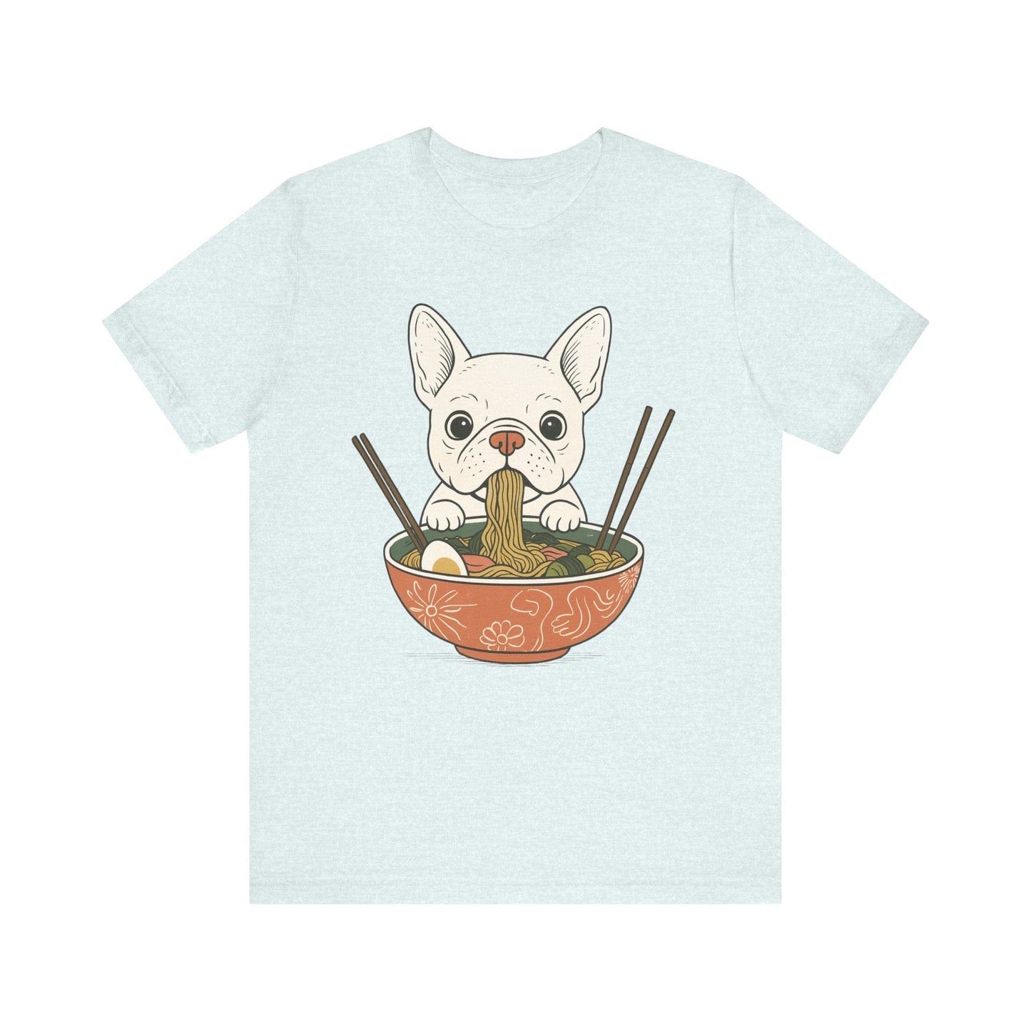 Printify T-Shirt White French Bulldog Ramen TShirt