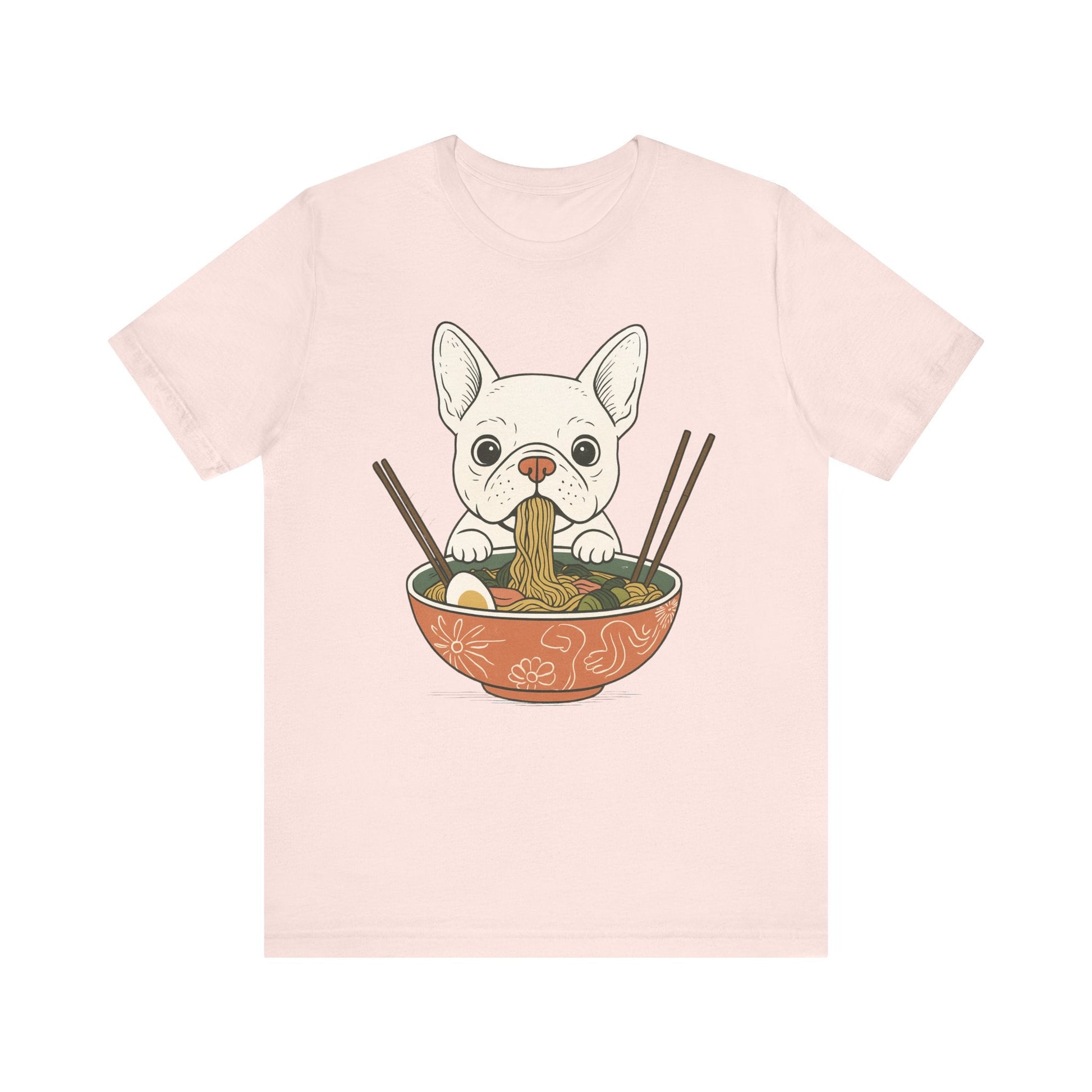 Printify T-Shirt White French Bulldog Ramen TShirt
