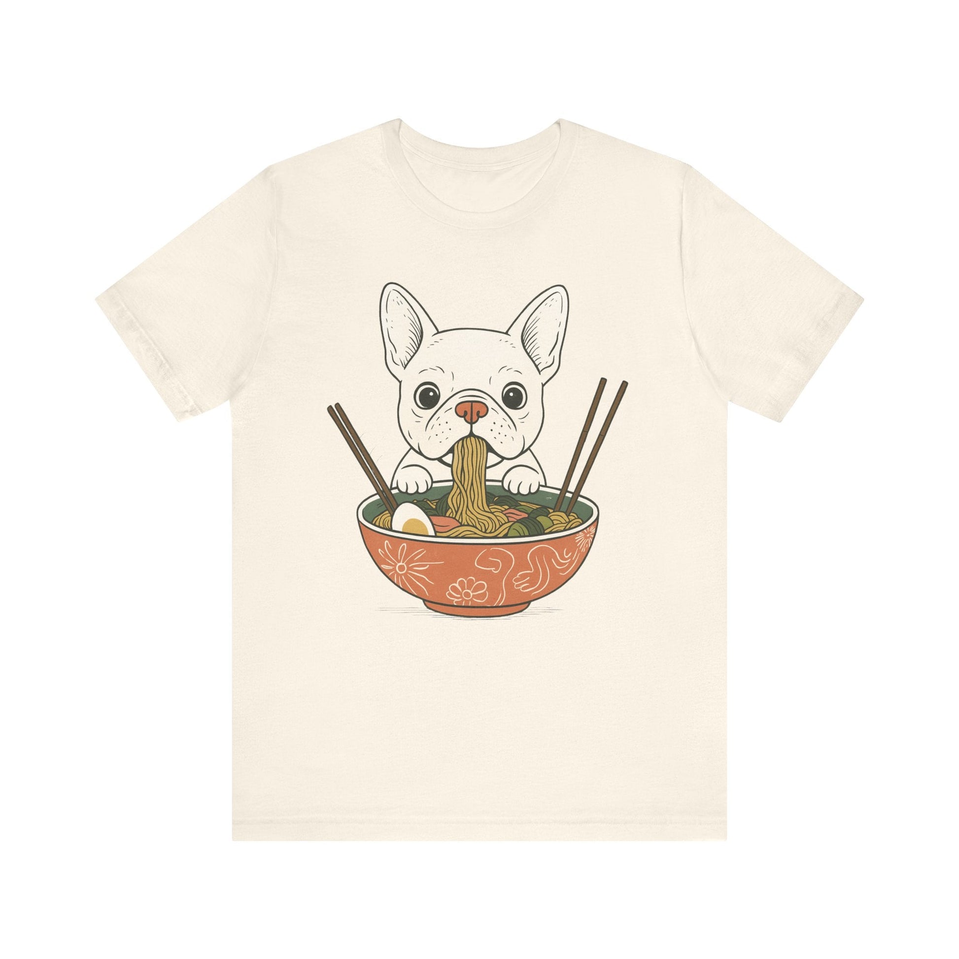 Printify T-Shirt White French Bulldog Ramen TShirt