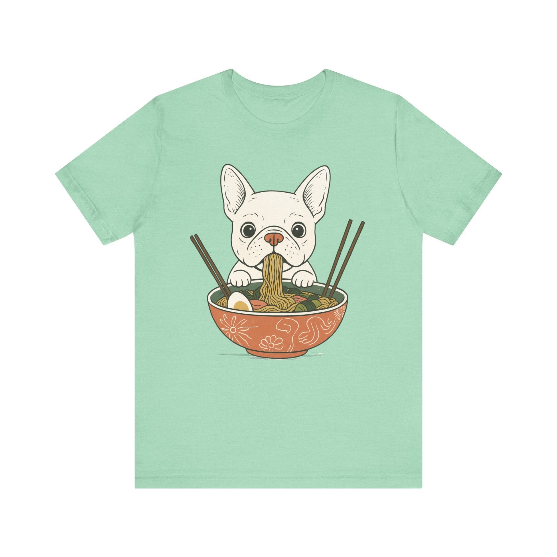 Printify T-Shirt White French Bulldog Ramen TShirt