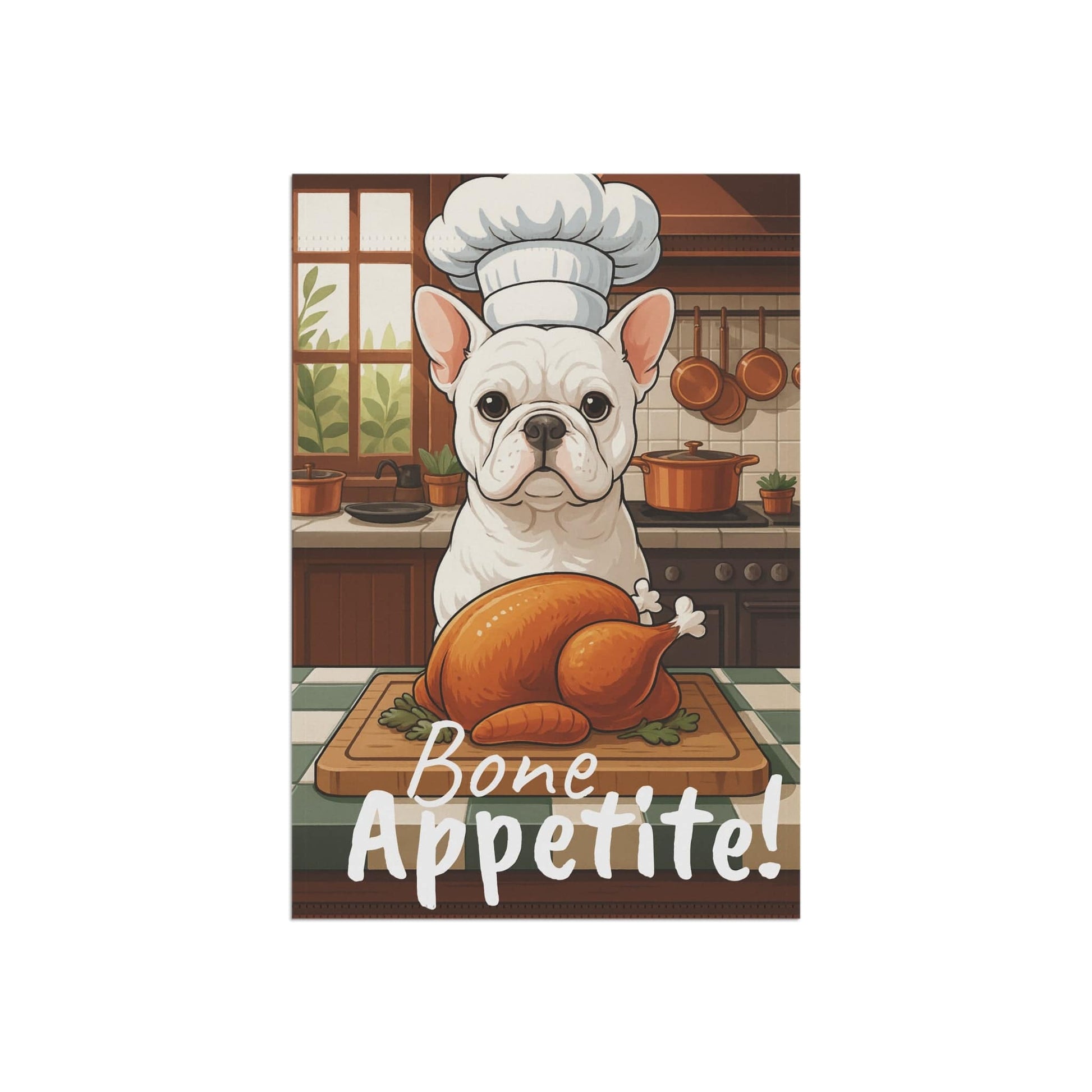 Printify Garden Flag White French Bulldog Thanksgiving Garden Flag