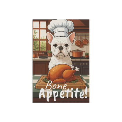 Printify Garden Flag White French Bulldog Thanksgiving Garden Flag