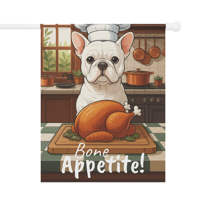 Printify Garden Flag White French Bulldog Thanksgiving Garden Flag
