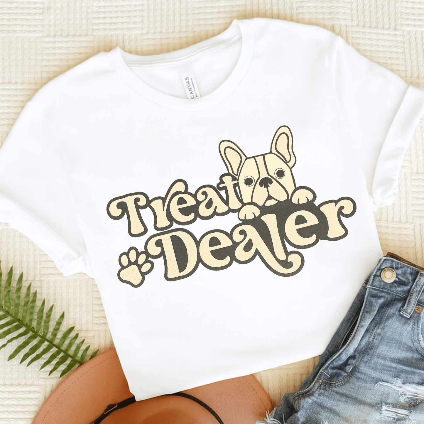 White French Bulldog Treat Dealer TShirt White