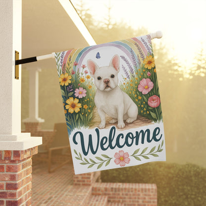 White French Bulldog Welcome Garden Flag
