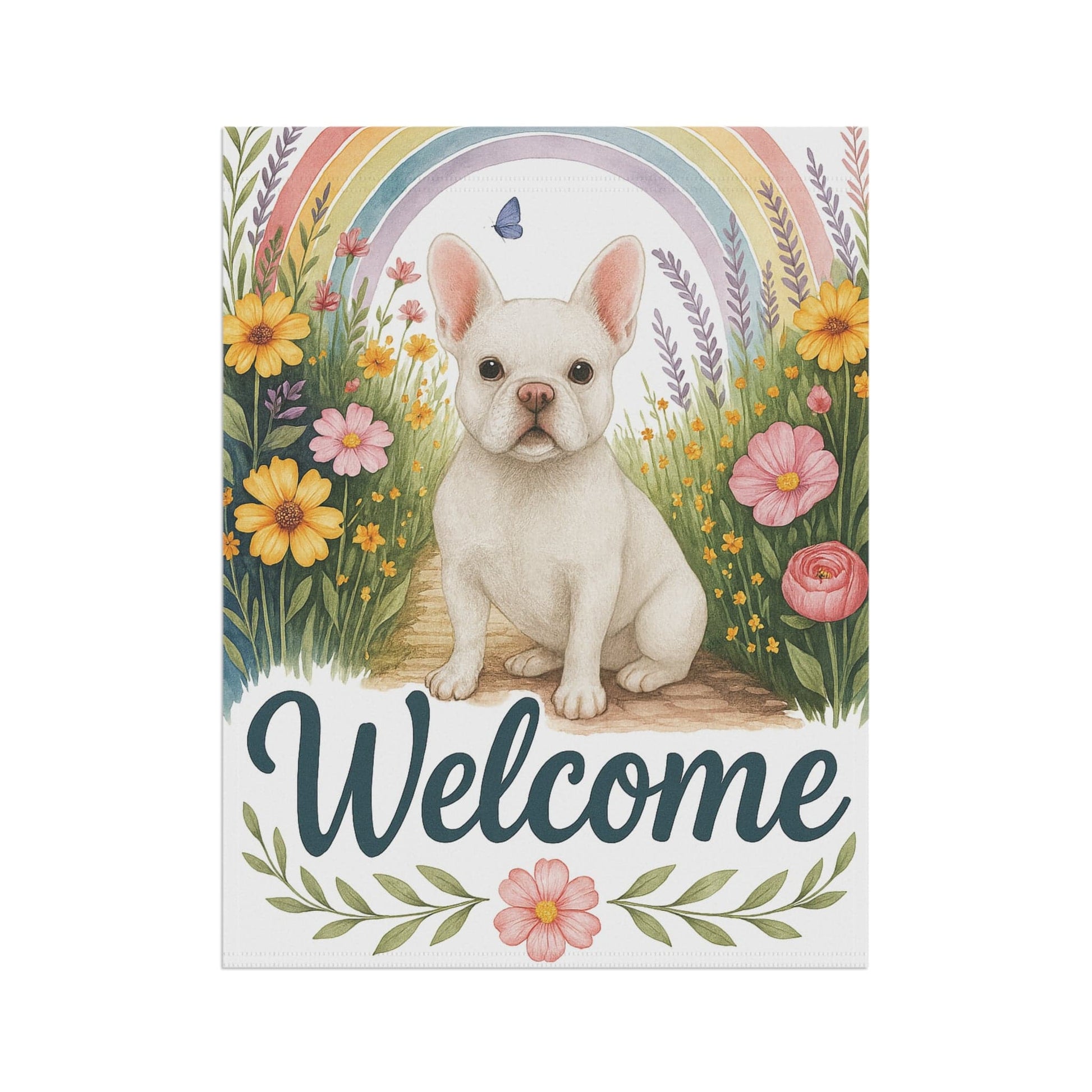 White French Bulldog Welcome Garden Flag