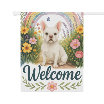White French Bulldog Welcome Garden Flag
