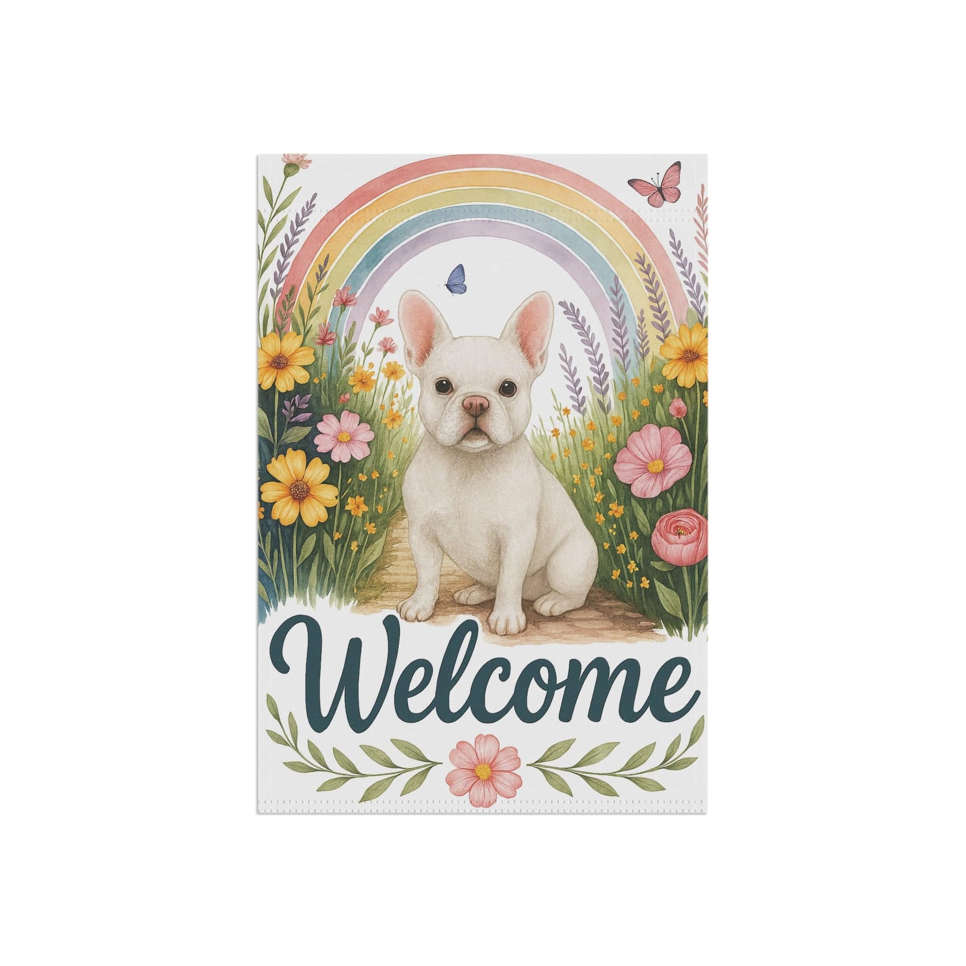 White French Bulldog Welcome Garden Flag