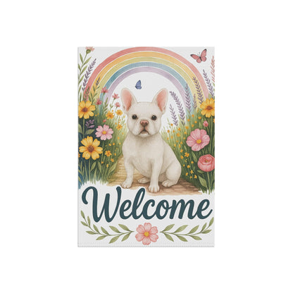 White French Bulldog Welcome Garden Flag